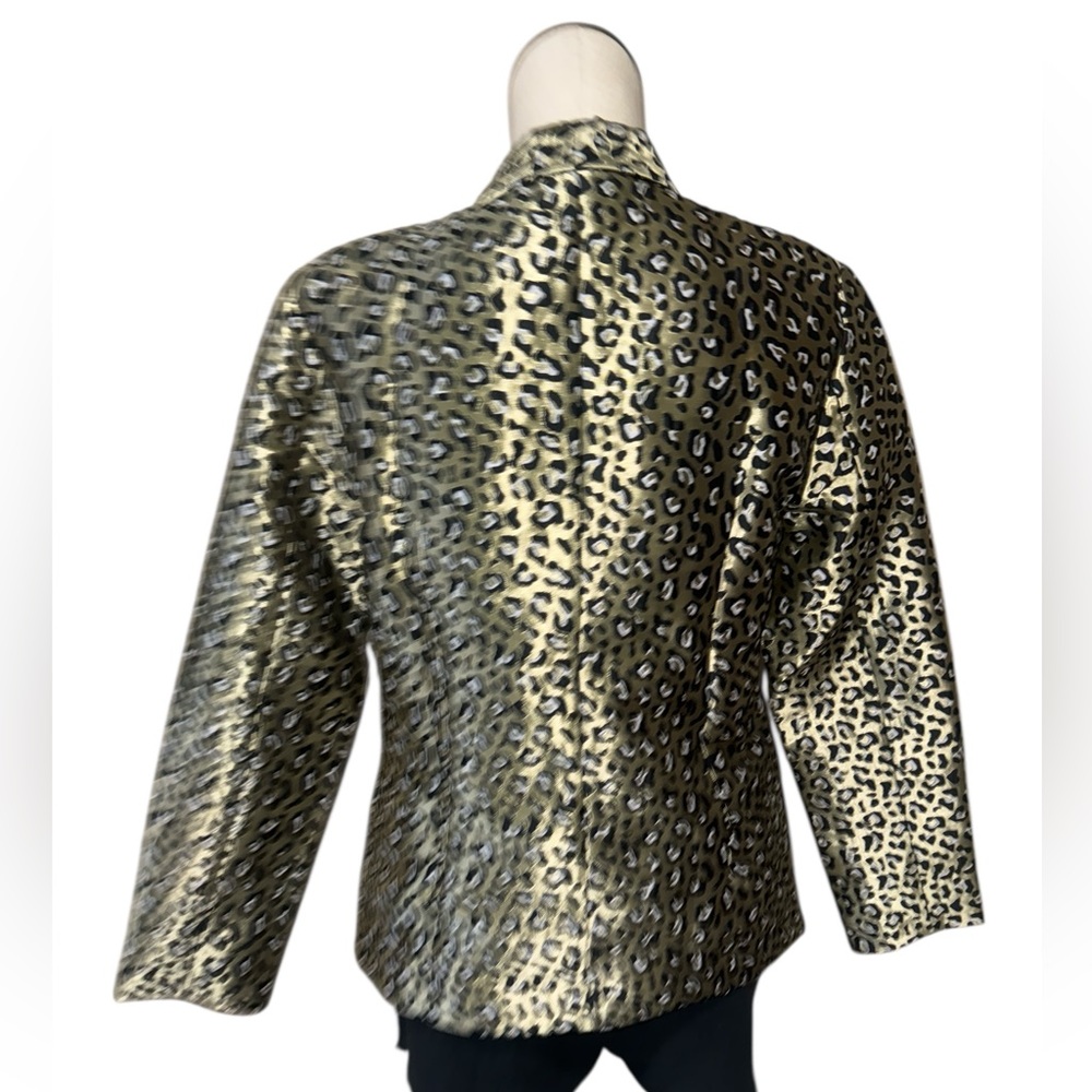 NEW VENUS Leopard Jacquard Blazer COLOR Black & Gold - Picture 12 of 12